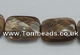 CSS114 15.5 inches 18*25mm faceted rectangle natural sunstone beads