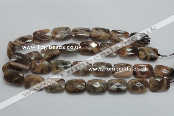 CSS114 15.5 inches 18*25mm faceted rectangle natural sunstone beads