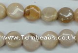 CSS203 15.5 inches 12mm flat round natural sunstone beads