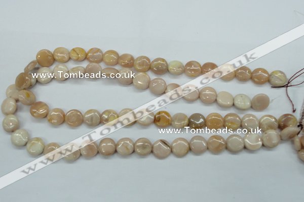 CSS203 15.5 inches 12mm flat round natural sunstone beads