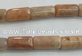 CSS252 15.5 inches 8*15mm column natural sunstone beads