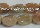 CSS257 15.5 inches 15*20mm twisted oval natural sunstone beads