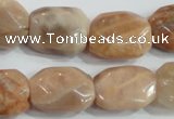 CSS258 15.5 inches 15*20mm faceted rectangle natural sunstone beads