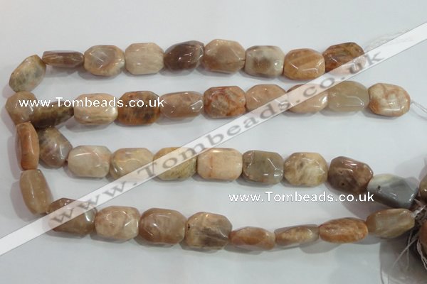 CSS258 15.5 inches 15*20mm faceted rectangle natural sunstone beads