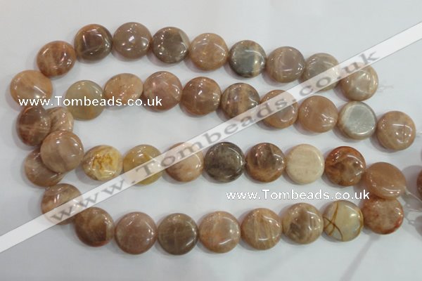 CSS260 15.5 inches 20mm flat round natural sunstone beads