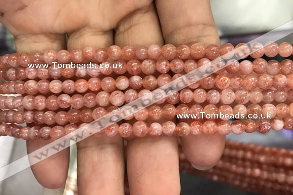 CSS300 15.5 inches 4mm round golden sunstone gemstone beads