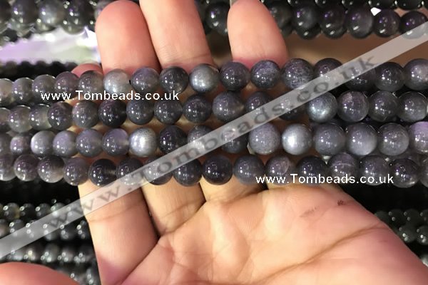 CSS316 15.5 inches 8mm round black sunstone gemstone beads