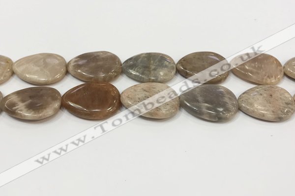 CSS412 15.5 inches 22*30mm flat teardrop sunstone beads wholesale