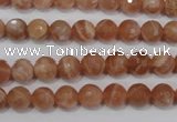 CSS502 15.5 inches 7mm faceted round natural golden sunstone beads