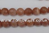 CSS504 15.5 inches 9mm faceted round natural golden sunstone beads