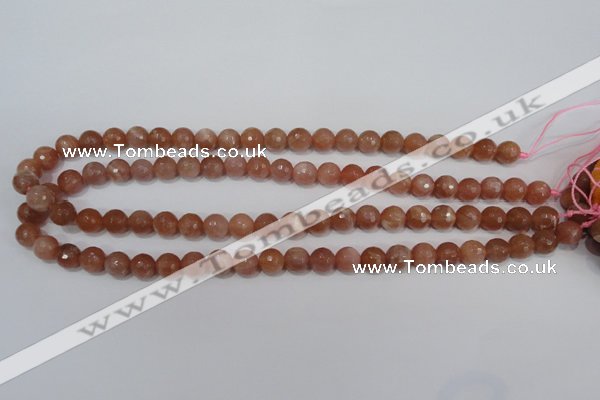 CSS504 15.5 inches 9mm faceted round natural golden sunstone beads