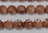 CSS506 15.5 inches 11mm faceted round natural golden sunstone beads