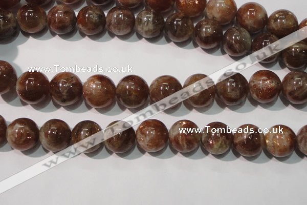 CSS557 15.5 inches 14mm round natural golden sunstone beads