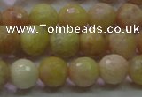 CSS612 15.5 inches 8mm faceted round yellow sunstone gemstone beads