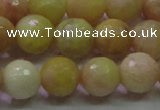 CSS613 15.5 inches 10mm faceted round yellow sunstone gemstone beads