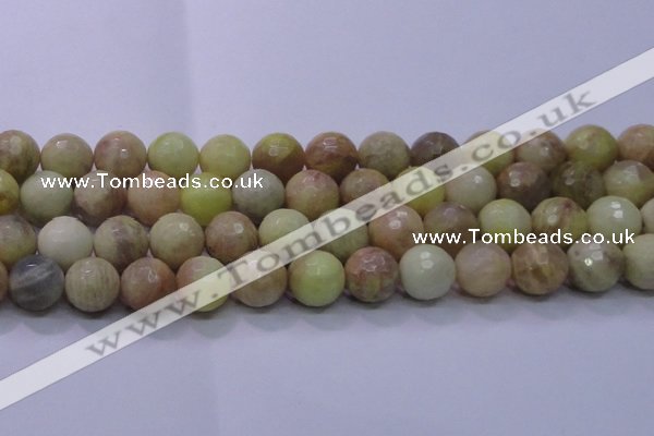 CSS618 15.5 inches 20mm faceted round yellow sunstone gemstone beads