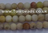 CSS620 15.5 inches 4mm round matte yellow sunstone gemstone beads