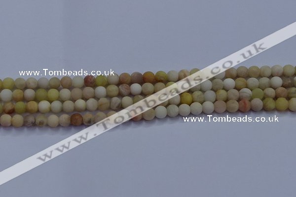 CSS621 15.5 inches 6mm round matte yellow sunstone gemstone beads