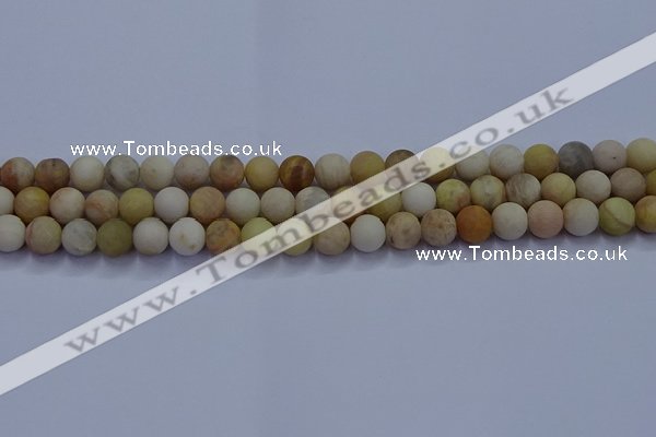 CSS622 15.5 inches 8mm round matte yellow sunstone gemstone beads