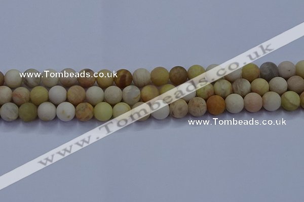 CSS623 15.5 inches 10mm round matte yellow sunstone gemstone beads