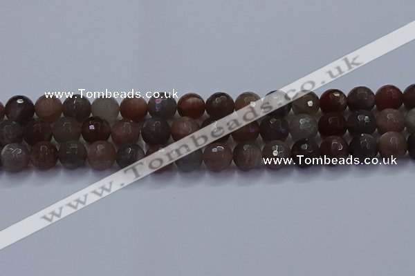 CSS644 15.5 inches 12mm faceted round sunstone gemstone beads wholesale