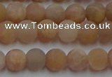 CSS651 15.5 inches 6mm round matte sunstone beads wholesale