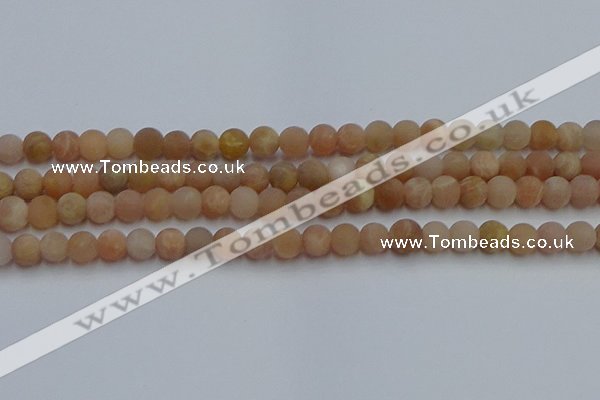 CSS651 15.5 inches 6mm round matte sunstone beads wholesale