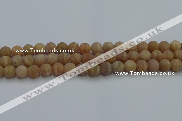 CSS653 15.5 inches 10mm round matte sunstone beads wholesale