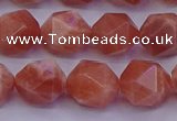 CSS684 15.5 inches 12mm faceted nuggets natural sunstone beads