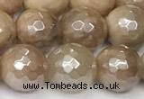CSS812 15 inches 10mm faceted round AB-color sunstone beads
