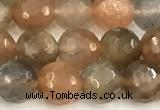 CSS826 15 inches 8mm faceted round sunstone beads