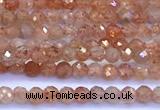 CSS835 15 inches 2mm faceted round golden sunstone beads