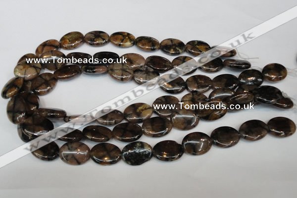 CST25 15.5 inches 15*20mm oval staurolite gemstone beads wholesale