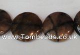 CST34 15.5 inches 20mm flat round staurolite gemstone beads wholesale