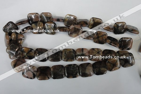 CST43 15.5 inches 20*20mm square staurolite gemstone beads wholesale