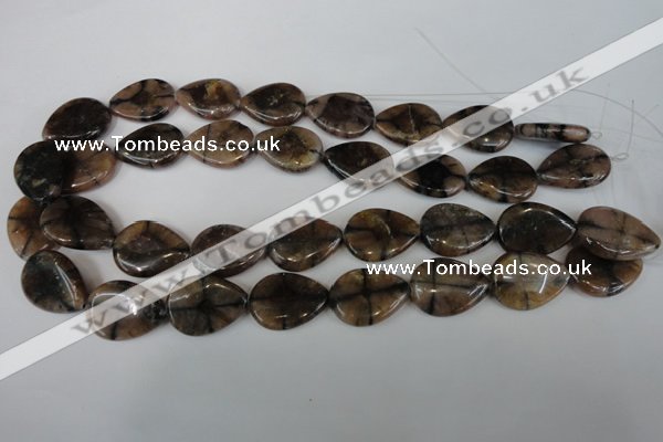 CST50 15.5 inches 18*25mm flat teardrop staurolite gemstone beads