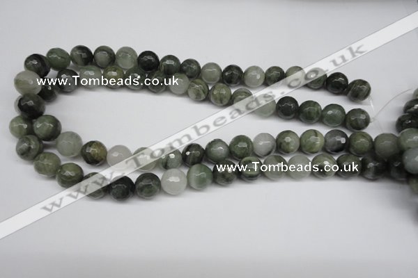 CSW15 15.5 inches 12mm faceted round seaweed quartz beads wholesale