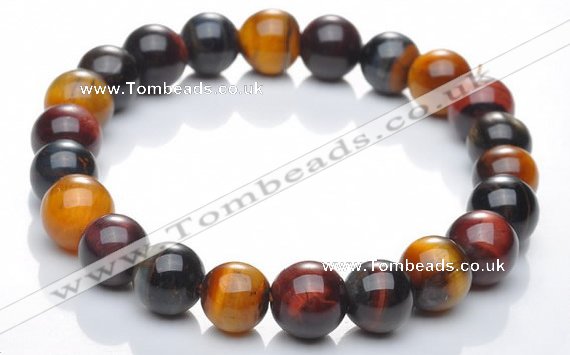 CTB01 6 inch 8mm round mixed color tiger eye bracelet Wholesale