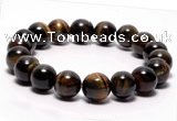 CTB03 7 inches 10mm round blue tiger eye stretch bracelet