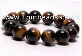 CTB05 7 inches 14mm round blue tiger eye stretch bracelet