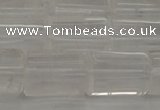 CTB101 15.5 inches 11*15mm faceted tube white crystal beads
