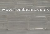 CTB101 15.5 inches 11*15mm faceted tube white crystal beads