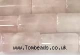 CTB1033 15 inches 8*16mm - 8*18mm tube rose quartz beads