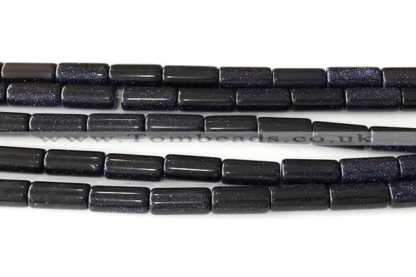 CTB1048 15 inches 8*16mm - 8*18mm tube blue goldstone beads
