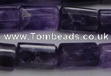 CTB106 15.5 inches 11*15mm faceted tube amethyst gemstone beads