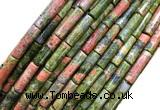 CTB1063 15 inches 4*13mm tube unakite gemstone beads wholesale