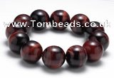 CTB11 9 inches 18mm round red tiger eye stretch bracelet