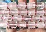 CTB1101 15 inches 12*16mm faceted tube rose quartz beads