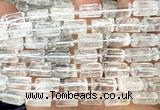CTB1250 15 inches 6*10mm - 8*12mm faceted tube white crystal beads