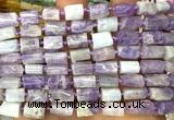 CTB1259 6*10mm - 8*12mm faceted tube lavender amethyst beads
